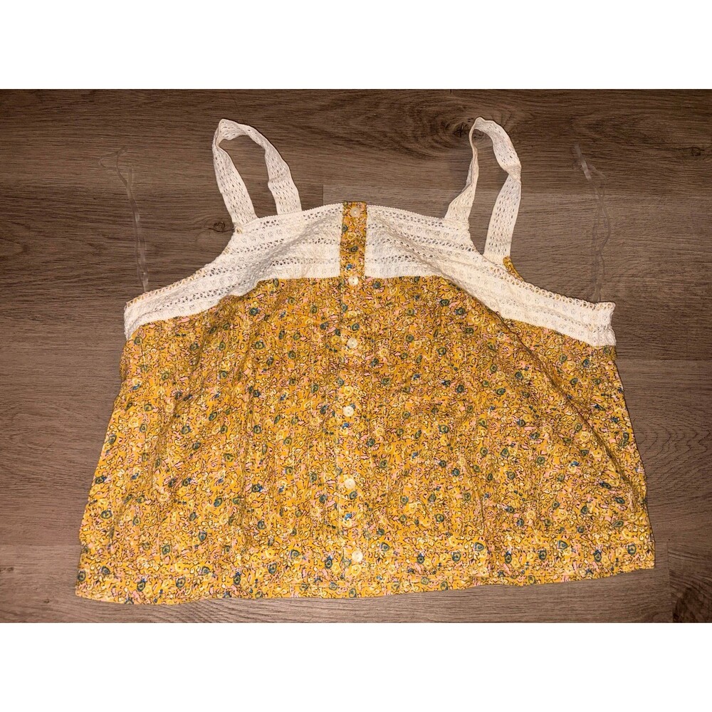 Universal Threads cropped floral button front tank XL NWOT